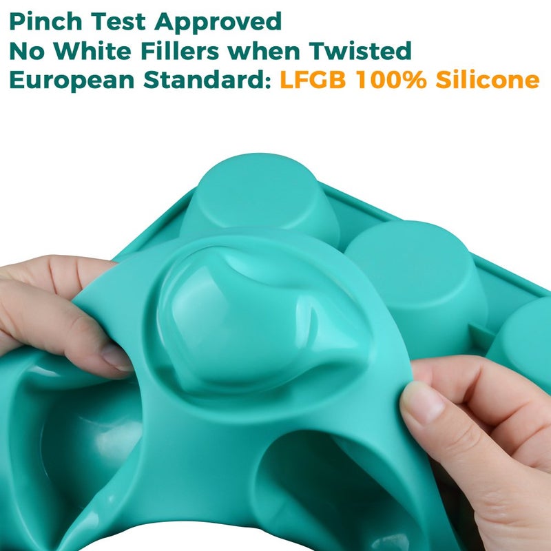 CAKETIME Silicone Muffin Pan Set, Cupcake Pans 12 Cups Silicone Baking Molds, Food Grade, Pinch Test Approved, Pack of 2 - Image 2